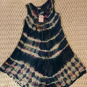 Exist Blue and Pink Tie-Dye Kids Dress